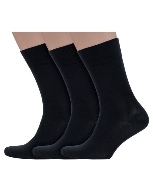 Sergio di Calze Комплект из 3 пар мужских носков PINGONS мерсеризованного хлопка черные размер 25