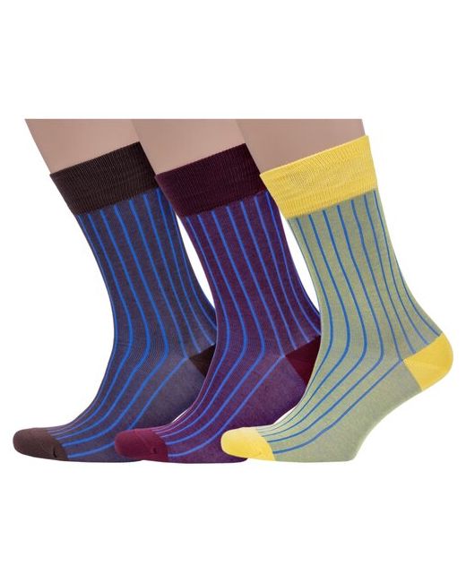 Sergio di Calze Комплект из 3 пар мужских носков PINGONS мерсеризованного хлопка микс 1 размер 25