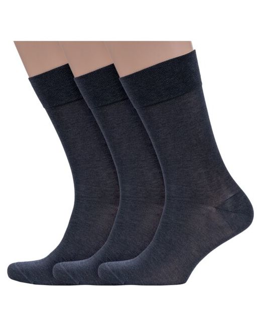 Sergio di Calze Комплект из 3 пар мужских носков PINGONS 100 мерсеризованного хлопка антрацит размер 29