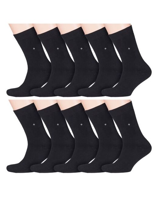 RuSocks Комплект из 10 пар мужских махровых носков Орудьевский трикотаж черные размер 27 41-43