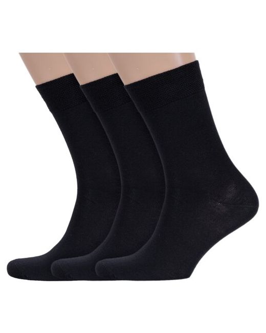Брестские Комплект из 3 пар мужских носков БЧК рис. 000 черные размер 29 44-45