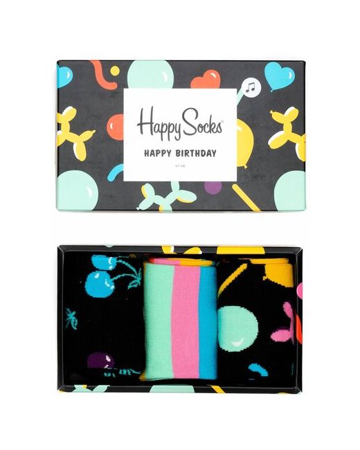 Happy Socks 3 Pack Birthday Party набор из трех пар разноцветных носков 41-46