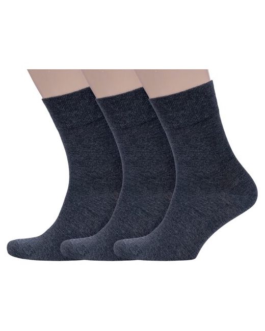 Grinston Комплект из 3 пар мужских бамбуковых носков socks PINGONS антрацит размер 25