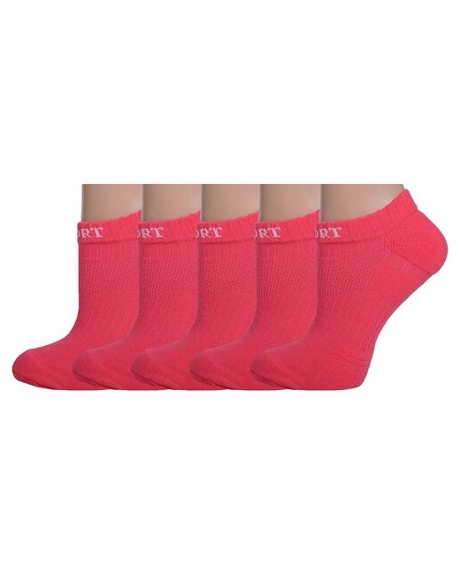 Palama Комплект из 5 пар женских носков с махровыми мыском и пяткой жкс-04 малиновые размер 25 38-40
