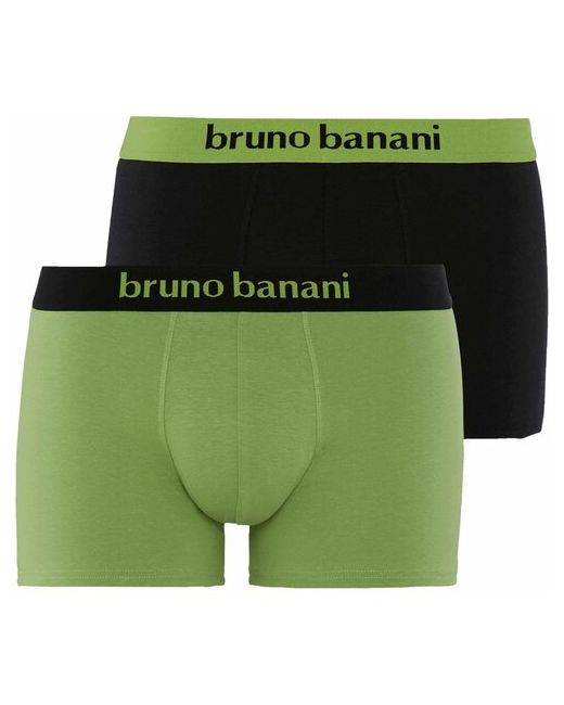 Bruno Banani Трусы-боксеры Short 2Pack Flowing Green Grass Black комплект 2 шт. Размер 2XL