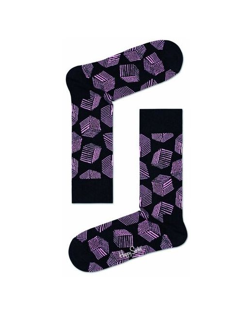 Happy Socks Носки унисекс Box Sock с цветными кубиками Размер 25 фиолетовым