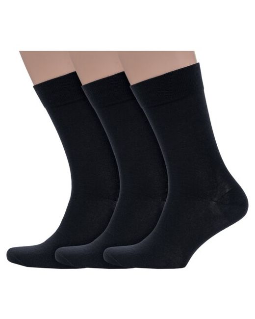 Grinston Комплект из 3 пар мужских носков socks PINGONS 100 хлопка черные размер 31