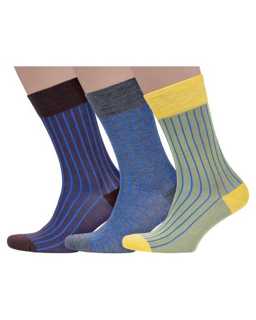 Sergio di Calze Комплект из 3 пар мужских носков PINGONS мерсеризованного хлопка микс 4 размер 25