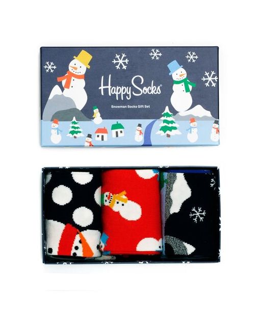 Happy Socks Комплект из трёх пар носков в новогодней тематике 3 Pair Pack Snowman 36-40