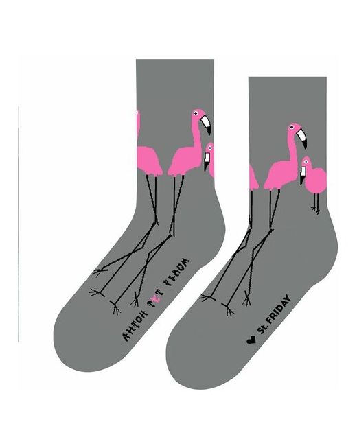 St. Friday Носки унисекс Все обожают розовых фламинго 574-14 27 размер обуви 42-46