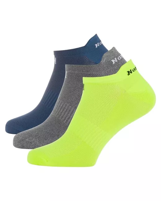 Norfolk Socks Носки спортивные укороченные мультиспорт IZZY3 пары жёлтый/синий размер 35-38 Norfolk
