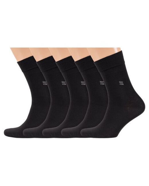 RuSocks Комплект из 5 пар мужских носков Орудьевский трикотаж черные размер 29 44-45