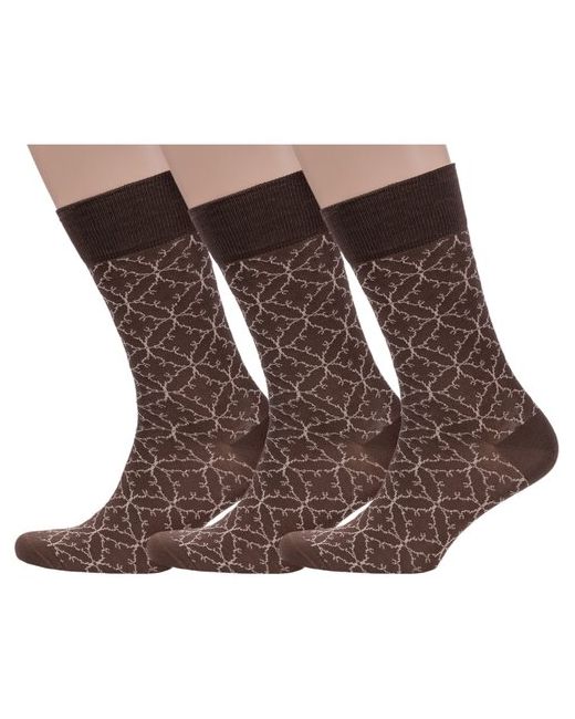 Sergio di Calze Комплект из 3 пар мужских носков PINGONS мерсеризованного хлопка размер 25
