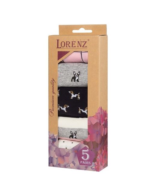 Lorenzline Подарочный набор женских носков 5 пар Р38 размер 23 36-37