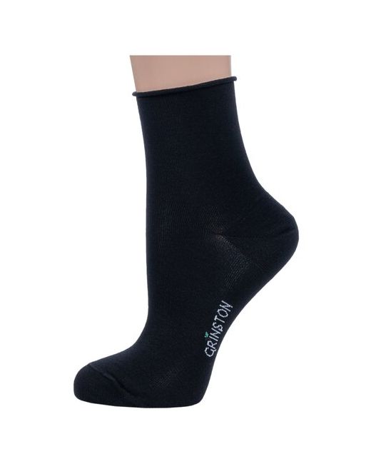 Grinston носки без резинки из мерсеризованного хлопка socks PINGONS черные размер 25