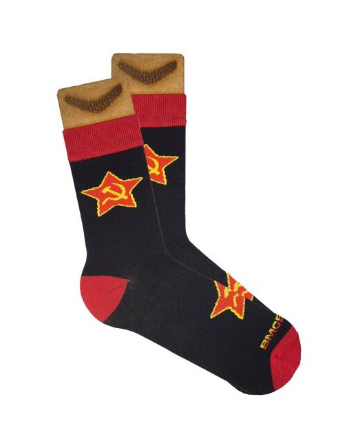 Booomerangs Черные носки с принтом Звезда СССР размер 40-45 от BMGBRAND в подарок спортивные