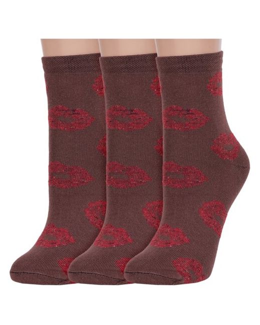 Альтаир Комплект из 3 пар женских носков размер 21 35-37