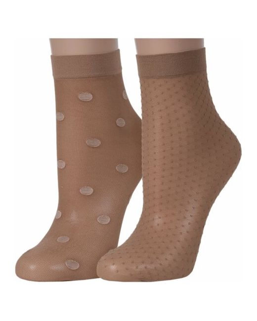 Conte Комплект из 2 пар женских носков бронзовые размер 23-25