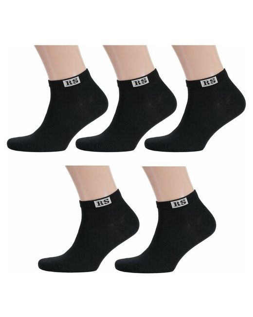 RuSocks Комплект из 5 пар мужских носков Орудьевский трикотаж черные размер 27-29 42-45