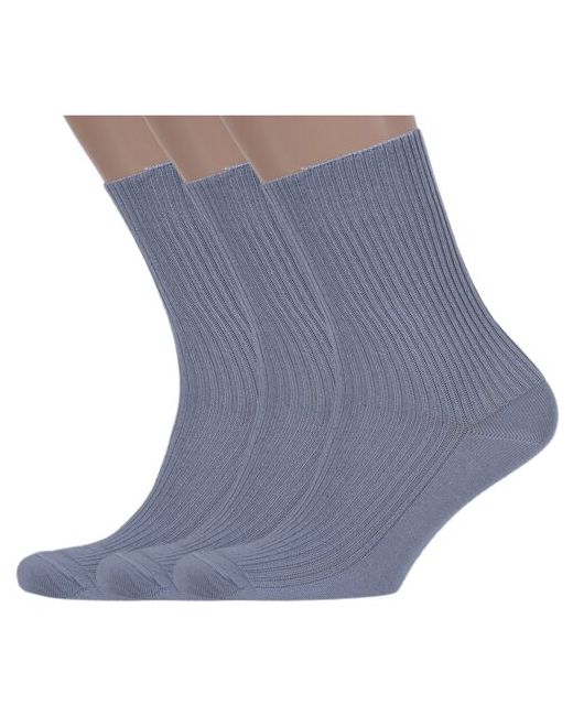 Брестские Комплект из 3 пар мужских медицинских носков БЧК 100 хлопок рис. 009 светло размер 27 42-43