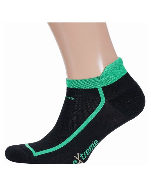 Хох спортивные носки с махровыми пяткой и мыском черно-зеленые размер 25 39-41