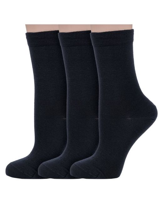 Sergio di Calze Комплект из 3 пар женских шерстяных носков PINGONS черные размер 25