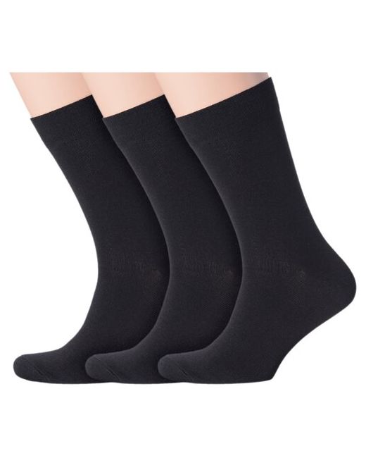 Нева-Сокс Комплект из 3 пар мужских носков без фабричных этикеток черные размер 27 41-43