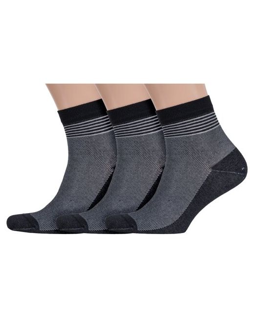 RuSocks Комплект из 3 пар мужских носков Орудьевский трикотаж черные размер 25 38-40