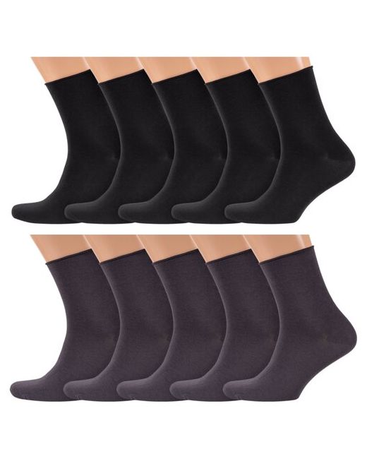 RuSocks Комплект из 10 пар мужских носков без резинки Орудьевский трикотаж микс 2 размер 25-27 39-42