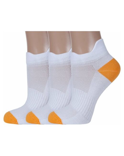 RuSocks Комплект из 3 пар женских носков Орудьевский трикотаж бело размер 23-25