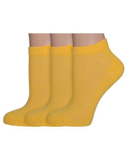 Lorenzline Комплект из 3 пар женских носков желтые размер 23 36-37