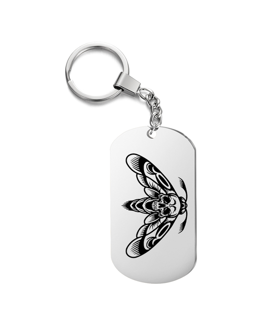 UEGrafic Брелок для ключей Бабочка с черепом гравировкой подарочный двухсторонний жетон на сумку ключи в подарок