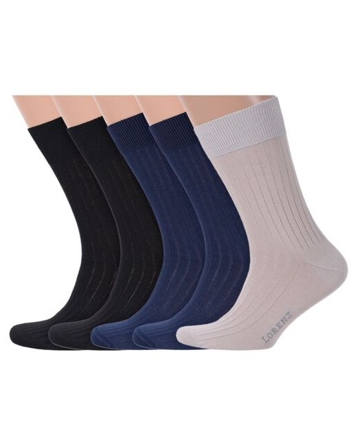 Lorenzline Комплект из 5 пар мужских носков 100 хлопка микс 4 размер 25 39-40