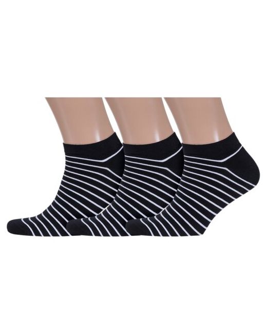Хох Комплект из 3 пар мужских носков черно-белые размер 27 41-43