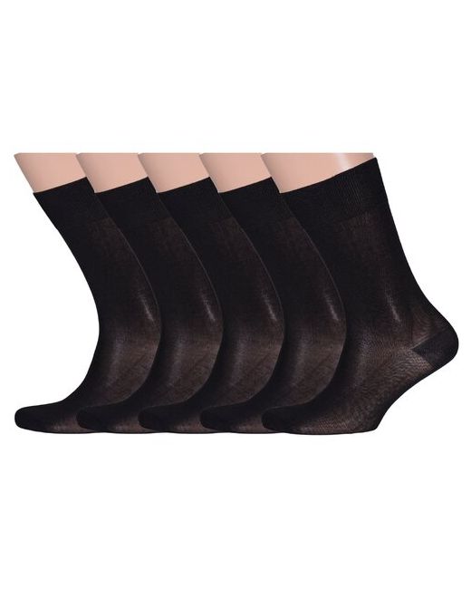 Lorenzline Комплект из 5 пар мужских носков мерсеризованного хлопка черные размер 29 43-44
