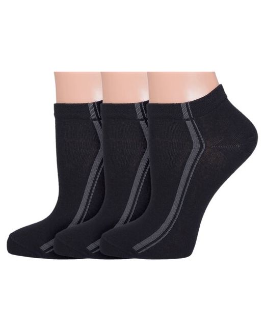 Lorenzline Комплект из 3 пар женских носков черные размер 25 37-38