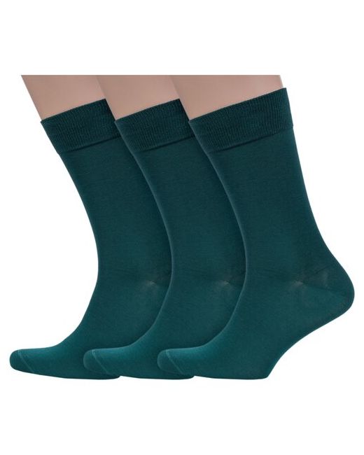 Sergio di Calze Комплект из 3 пар мужских носков PINGONS мерсеризованного хлопка зеленые размер 25
