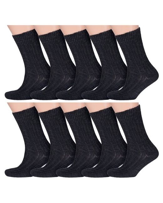 RuSocks Комплект из 10 пар мужских теплых носков Орудьевский трикотаж черные размер 25