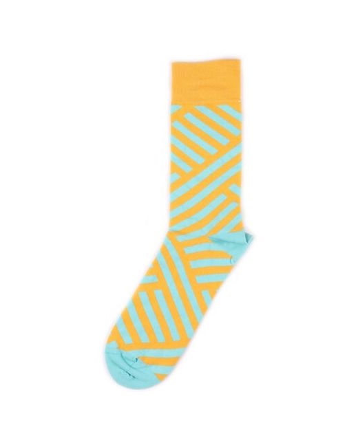 Burning Heels Дизайнерские носки Diagonal Stripes Yellow Blue 36-38