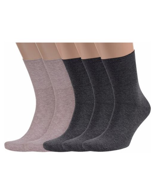 RuSocks Комплект из 5 пар мужских носков с анатомической резинкой Орудьевский трикотаж микс 3 размер 25-27 38-41