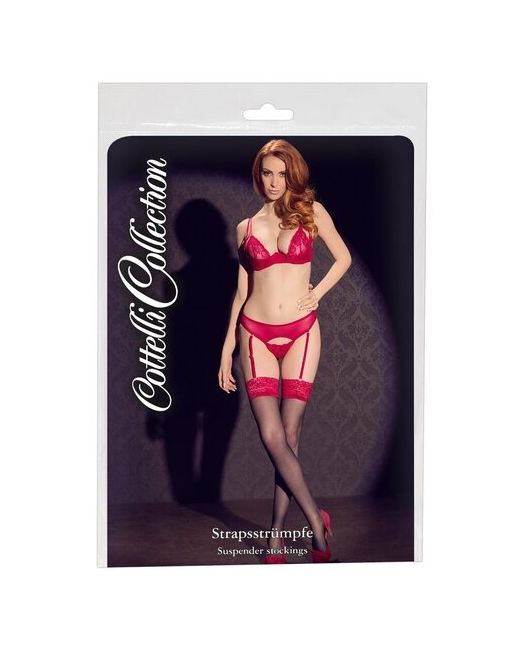 Cottelli Collection Чулки Мойс Stockings black/red