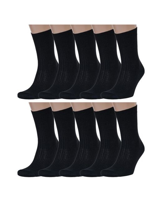 Ruz-tex Комплект из 10 пар мужских носков Пирамида черные размер 25 39-40