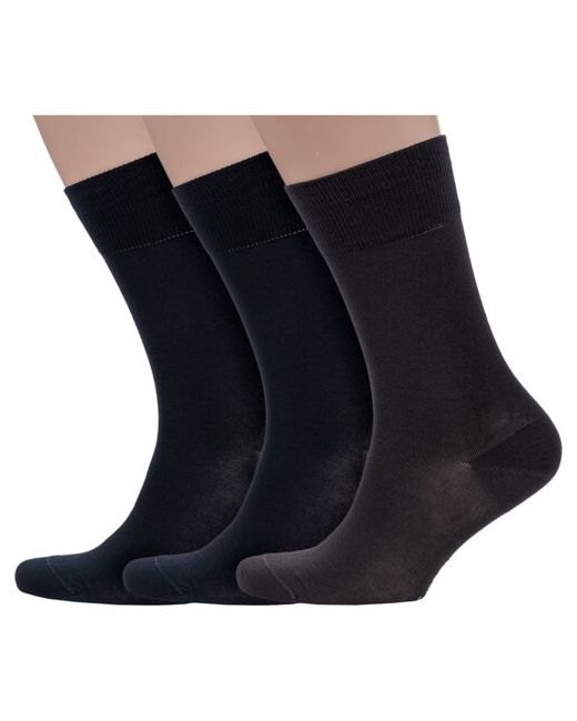 Grinston Комплект из 3 пар мужских носков socks PINGONS мерсеризованного хлопка микс 1 размер 25