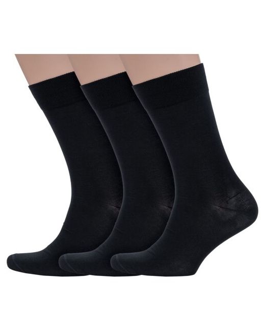 Sergio di Calze Комплект из 3 пар мужских носков PINGONS мерсеризованного хлопка черные размер 27