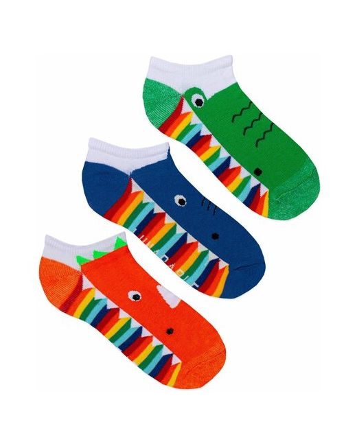 Lunarable Короткие носки Крокодилы размер 35-39 оранжевые синие зеленые