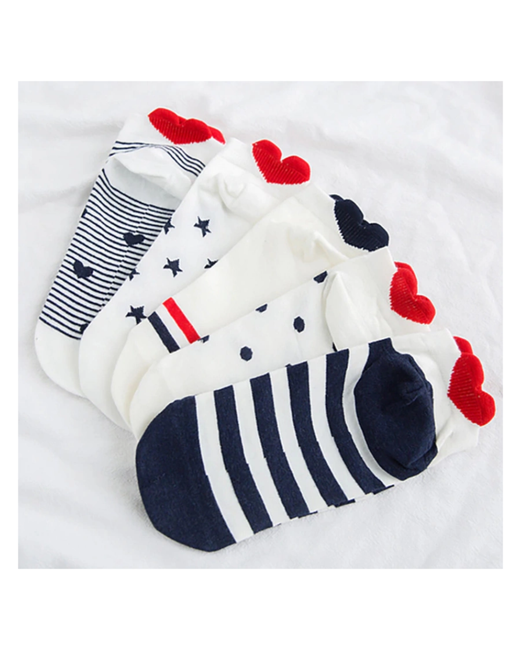 Mega Outlet Носки с сердечками 10 пар набор женских носков короткие носки