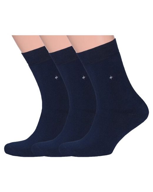 RuSocks Комплект из 3 пар мужских махровых носков Орудьевский трикотаж темно размер 29 44-45