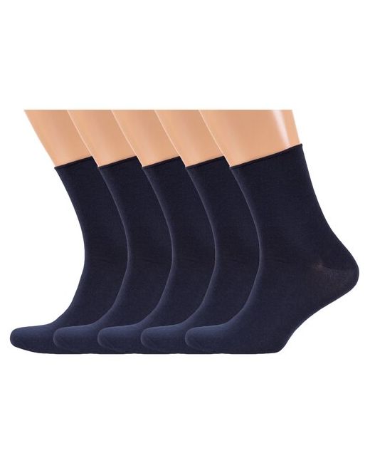 RuSocks Комплект из 5 пар мужских носков без резинки Орудьевский трикотаж темно размер 27-29 42-45