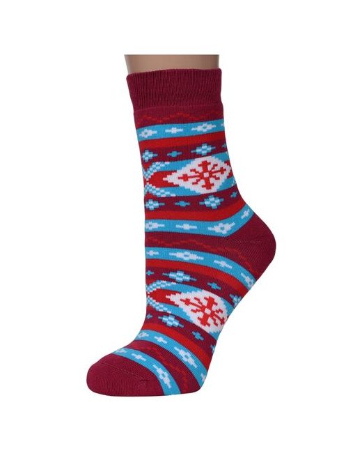 Хох махровые носки бордово-голубые размер 25