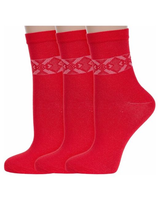 RuSocks Комплект из 3 пар женских носков Орудьевский трикотаж ярко размер 23-25 39
